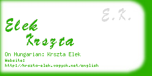 elek krszta business card